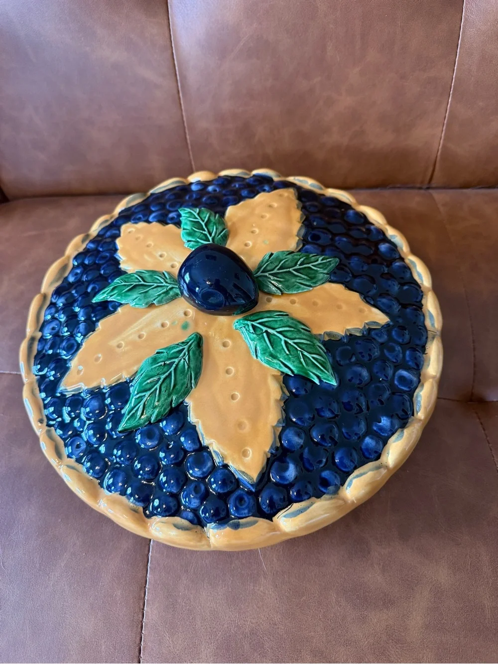Blueberry Ceramic Pie Dish